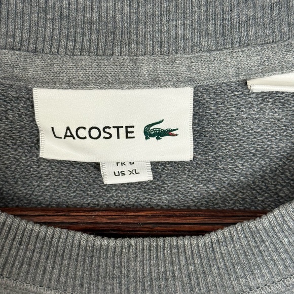 Lacoste Men's Heather Gray Crewneck Sweater - Picture 3 of 4